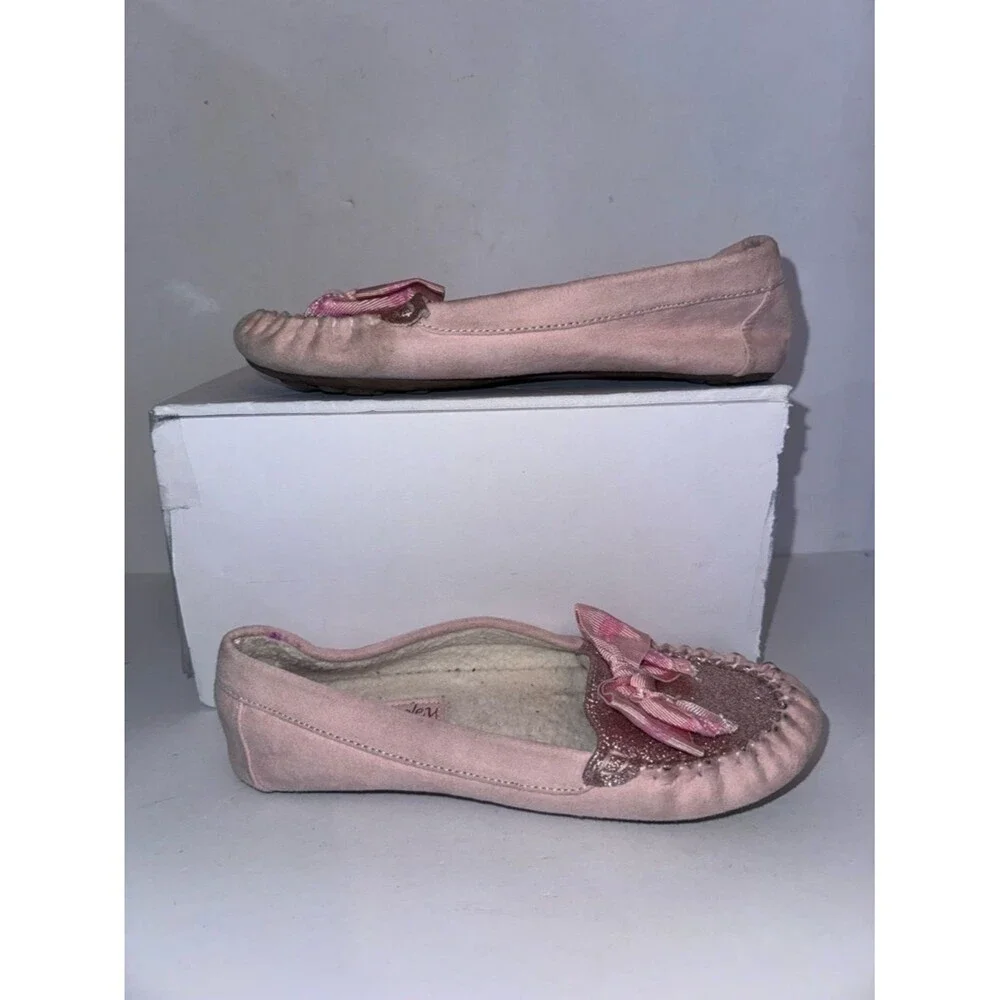 Cynthia Rowley size 3 Pink Bow Kids Moccasins